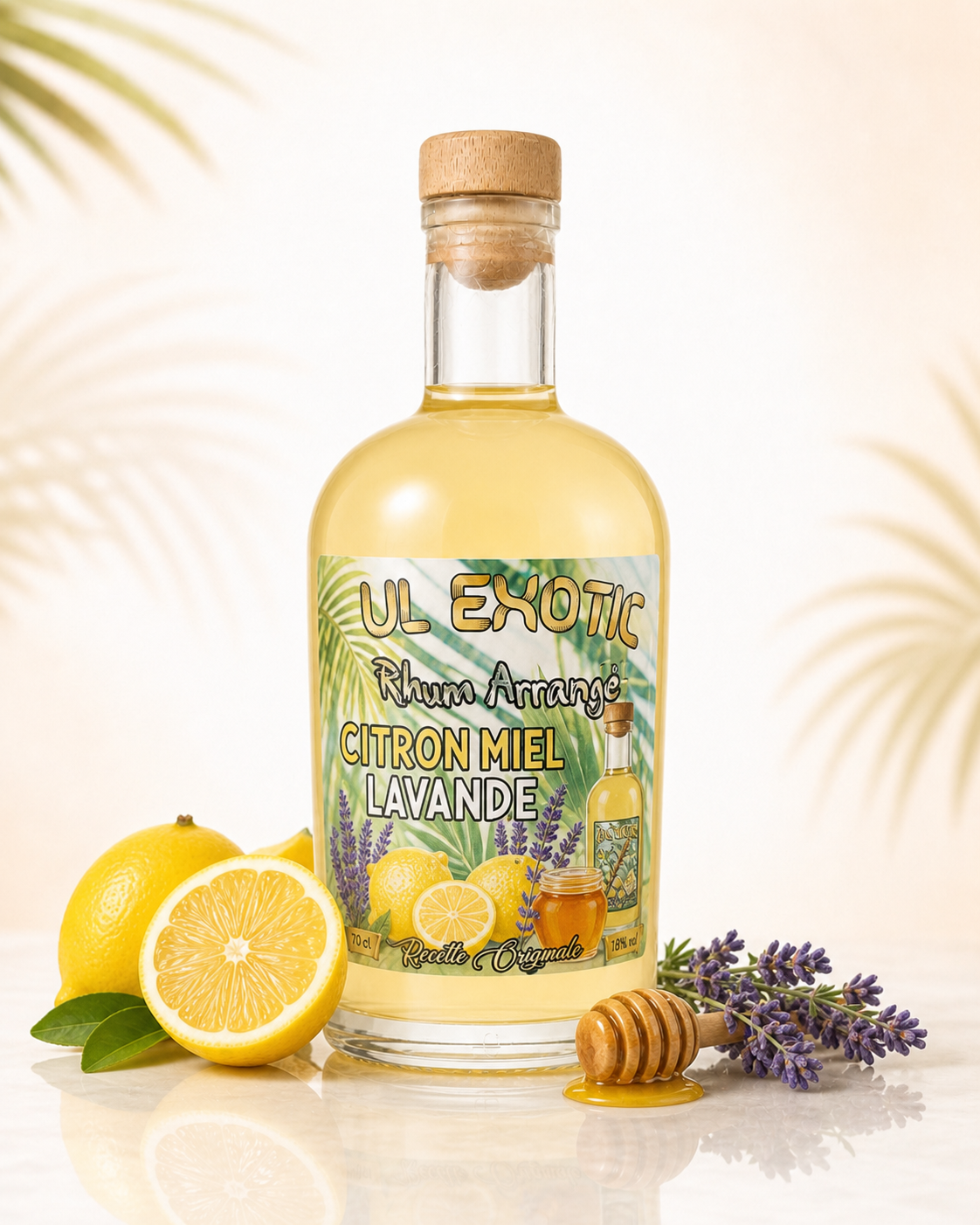 Rhum arrangé citron miel lavande